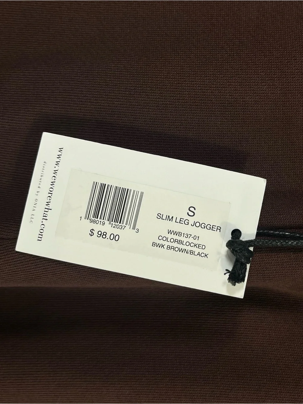 NWT WeWoreWhat Slim Leg Jogger Colorblocked Brown/Black Size Small